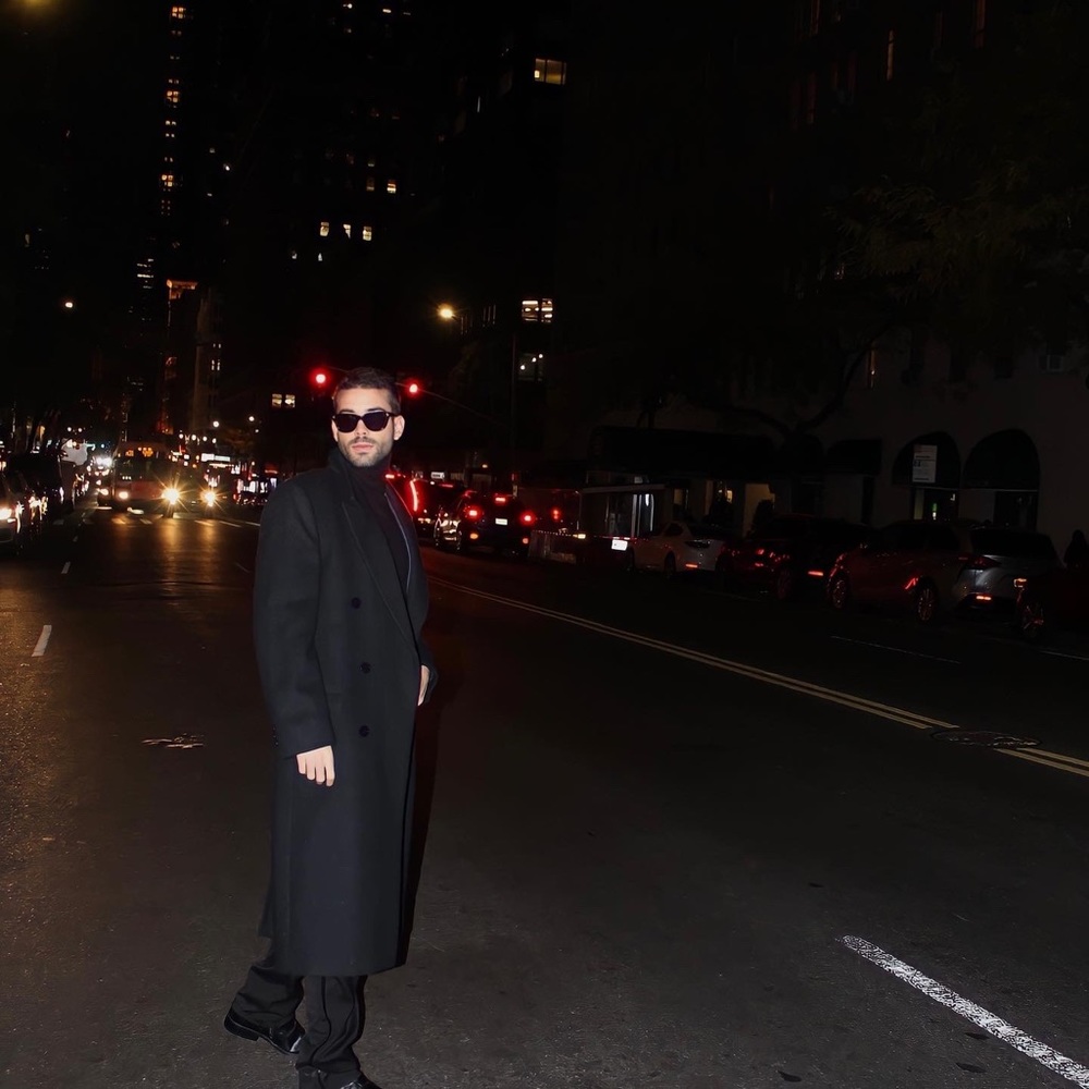 BLACK WOOL LONG WINTER COAT